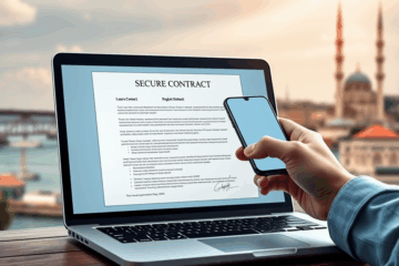 Çevrimiçi sözleşme ile kredi başvurusu yapan bir kişi