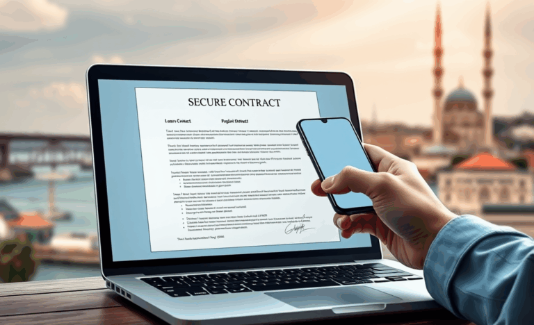 Çevrimiçi sözleşme ile kredi başvurusu yapan bir kişi