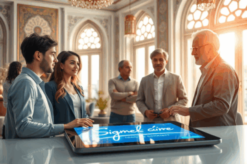 Dijital imza ile güvenli teminatsız kredi işlemi yapan bir kişi