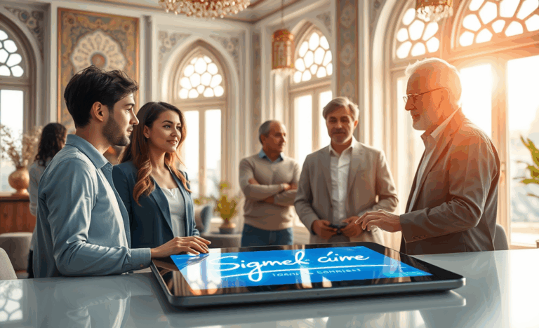 Dijital imza ile güvenli teminatsız kredi işlemi yapan bir kişi