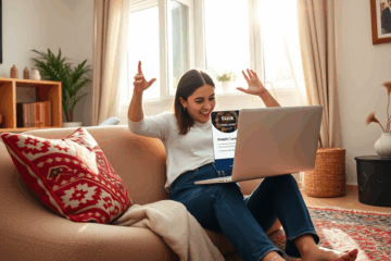 Geçmiş olmadan onaylanan kredi için online başvuru yapan bir kişi