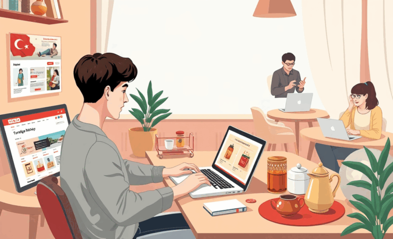 Çevrimiçi Para Kazanmanın Pratik Yollarını Anlatan İllüstrasyon