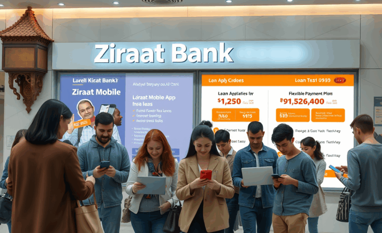 Ziraat Bankası üzerinden kredi başvuru sürecini gösteren bir ekran görüntüsü.