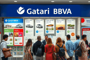 Garanti BBVA'nın sunduğu çeşitli kredi seçeneklerini anlatan görsel.