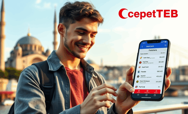 Image showcasing CepteTEB's digital banking platform with automatic analysis for credit solutions.